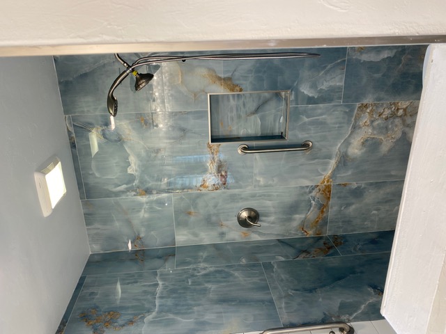 Fort Myers Beach Blue Onyx Bathroom Remodel — Bathroom Remodeling in Fort Myers Beach