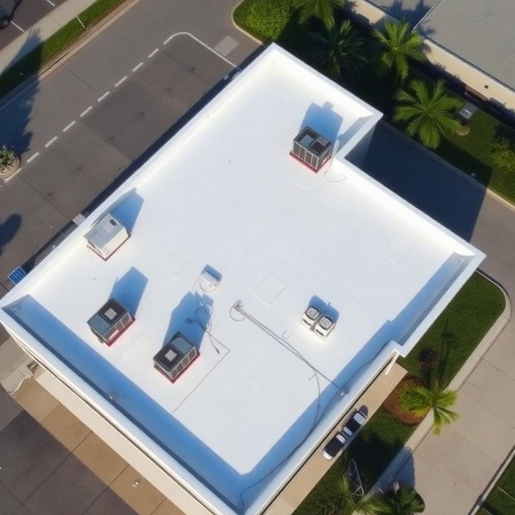 Aerial view of a Southwest Florida commercial building serviced by Titan Builder & Renovation